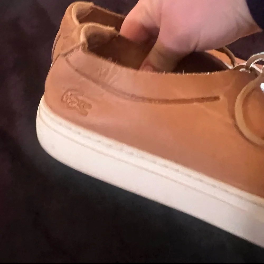 Lacoste Men’s unlined L12.12 sneaker Tan size 11.5 leather - Picture 6 of 10